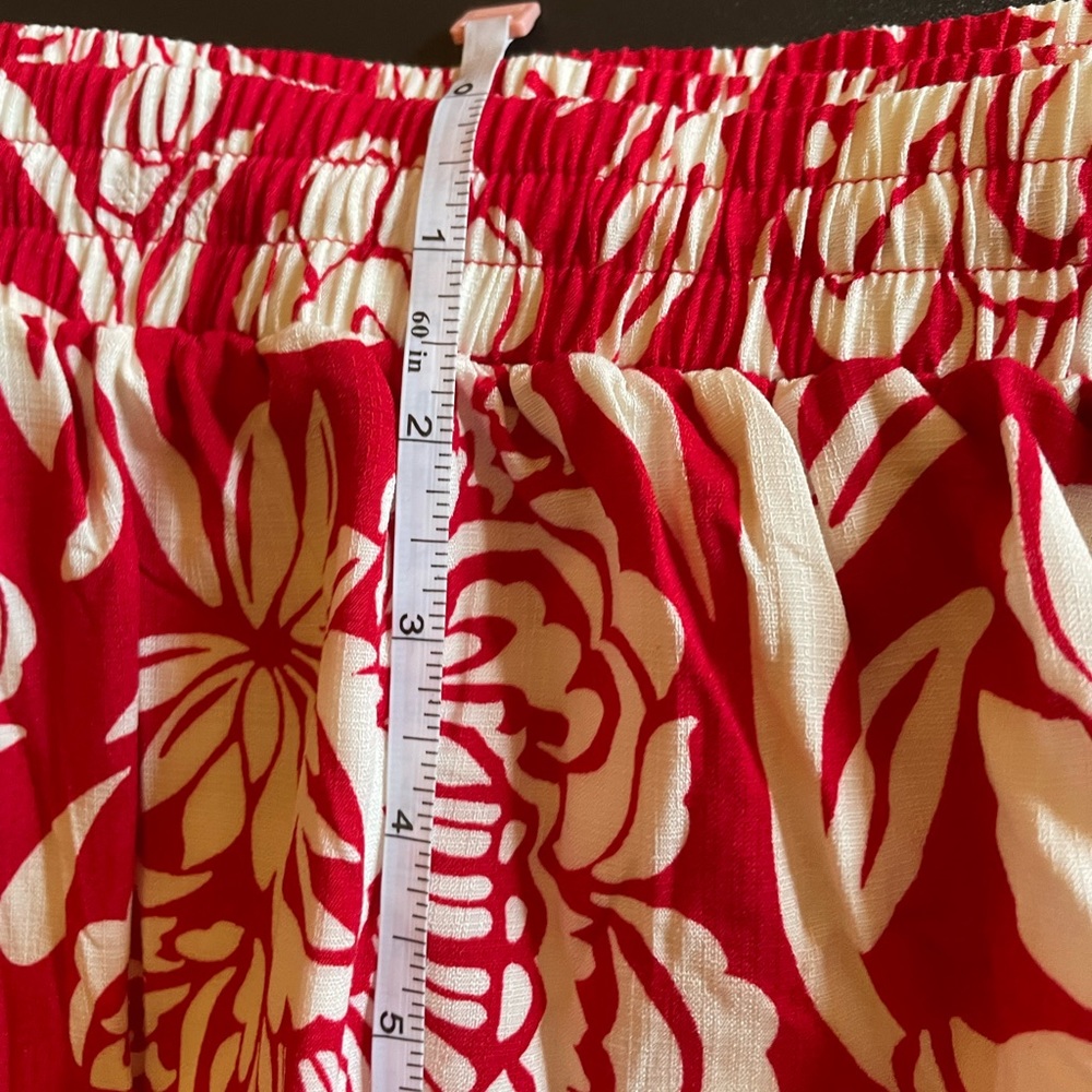 Knox Rose Women's Size 2X Red & White Floral Skirt - Picture 11 of 13